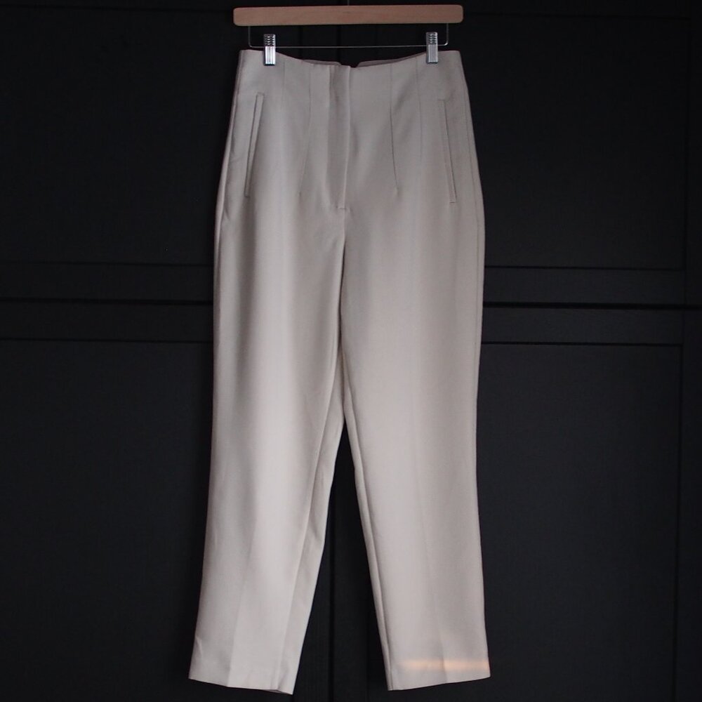 Zara | NWOT High Waisted Cigarette Pant in Winter White